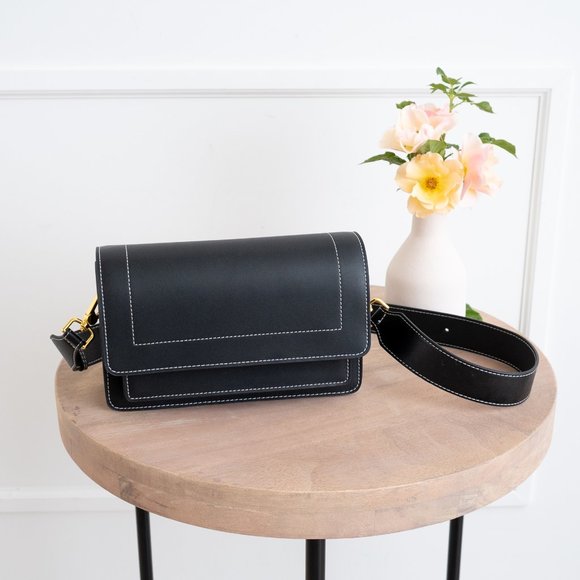 *NEW* Ingrid Crossbody / Shoulder Bag - Genuine Leather - Black - Picture 3 of 10